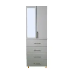 BARAKA HOME - Ropero Triesen 1 cuerpo + 2 puertas + 4 cajones - Blanco