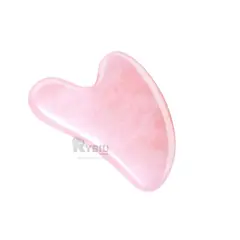 RYBIU IMPORT - Masajeador de Gua Sha de Cuarzo Rosado Y+Gift MiniAgenda