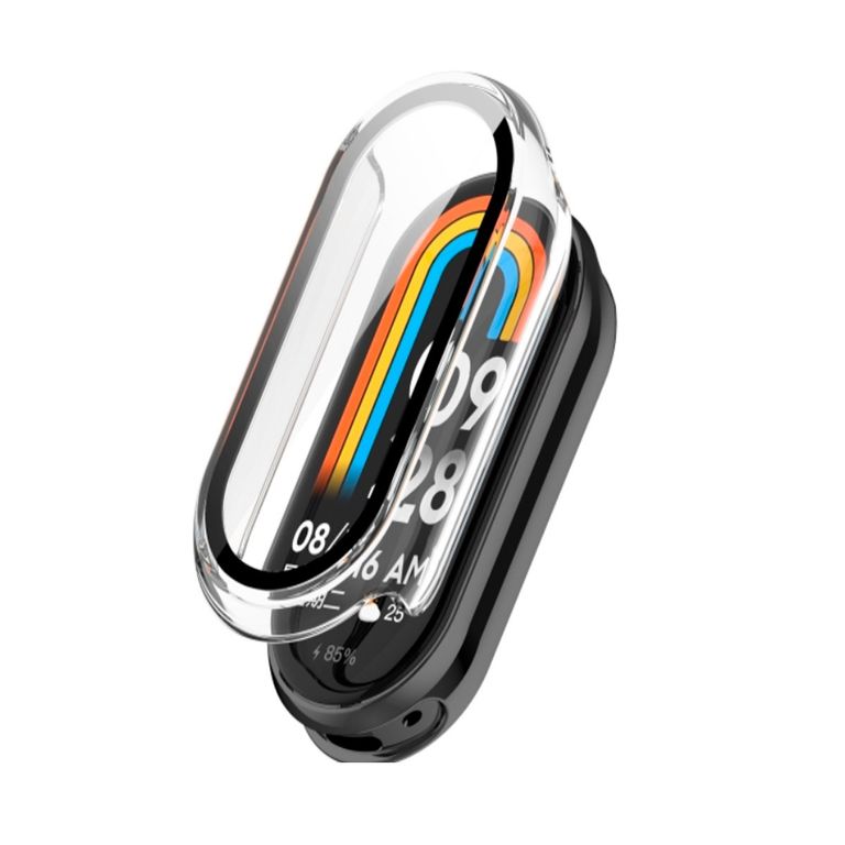 Case Bumper con Mica Incorporado para Xiaomi Band 9 - Clear