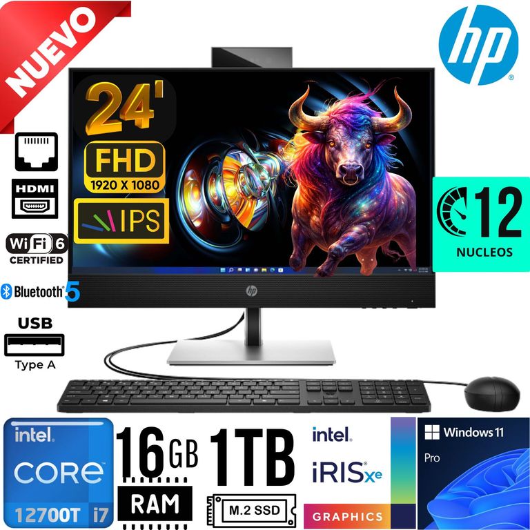 All In One Proone 440 G9 Core i7 12700T Ram 16Gb SSD 1Tb 23.8" FHD Windows 11