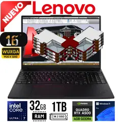 LENOVO - LAPTOP THINKPAD P16s Gen 3 16" WUXGA Ultra 7 155H, RAM 32GB ,SSD 1TB RTX500 4GB W11 PRO