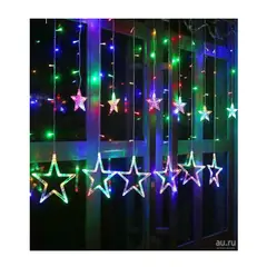 GENERICO - Luces navidad cortina luna y estrellas - luces de decoracion