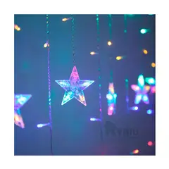 GENERICO - Tira de luces en Forma de Nieve de 3 Metros Multicolor