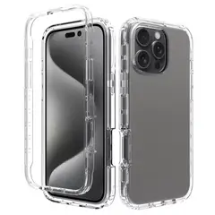 GENERICO - Case 3 En 1 Transparente Para Iphone 14 PRO