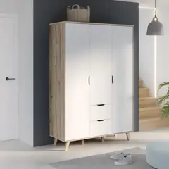 GENERICO - Ropero Moderno Ruka Marrón y Blanco R&R MUEBLES