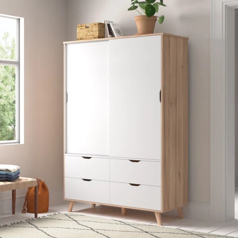 Ropero Moderno Mito Marrón y Blanco R&R MUEBLES