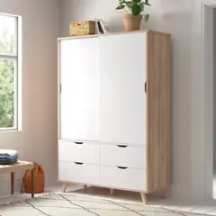 GENERICO - Ropero Moderno Mito Marrón y Blanco R&R MUEBLES