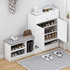 GENERICO - Zapatera Koa con Asiento Blanco Petrox Home