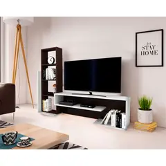 VILLA HOGAR - Mueble de TV 49 pulgadas Brasilia wengue/blanco -