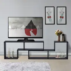 GENERICO - Mueble para TV 55" Negro Doble L R&R MUEBLES