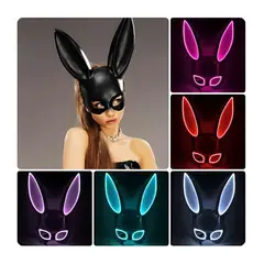 GENERICO - Máscara Neón Led Brillante Conejita con Accesorio