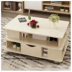 GENERICO - Mesa de Centro Moderna Minzie Natural R&R MUEBLES