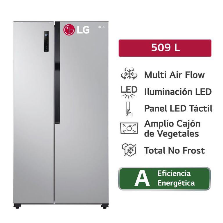 Refrigeradora LS51BPP Side By Side Smart Inverter 509L Plateado