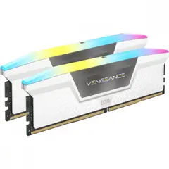 CORSAIR - Memoria RAM Vengeance 64GB RGB DDR5 5200Mhz Blanco 2x32GB CL40