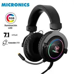 MICRONICS - Audifono Gamer Stingray - MIC HG 821 LED RGB Sonido 7.1