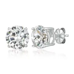 CRISLU - Pendientes de botón solitarios brillantes