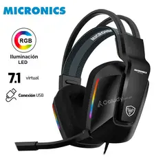 MICRONICS - Audifono Gamer Matrix - MIC HG808 7.1 RGB Calida Profecional