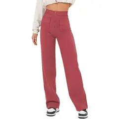 BLWOENS - Pantalones largos de primavera y otoño para mujer - Rojo