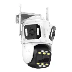 TRENDY TECH E I R L - Cámara de Seguridad IP Triple Lente Exterior Ultra HD Wifi 360 4k Zoom
