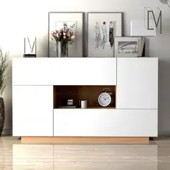 GENERICO - Aparador Vajillero Moderno Eliana 140 cm Blanco con Duna R&R MUEBLES