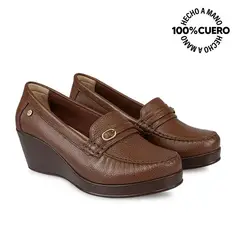 VIALE - Zapato Mocasín Casual DOM-2401B Marron Cuero