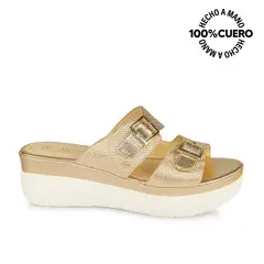 VIALE - Sandalia Slide Casual DAYA-2501 Cham/Beige Cuero