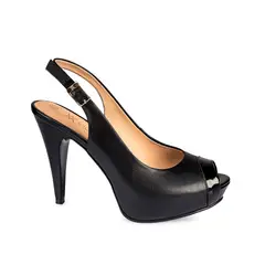 VIALE - Sandalia Peep Toe Vestir HER-2501 Negro Cuero