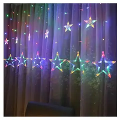 GENERICO - Luces navidad cortina luna y estrellas - luces de decoracion
