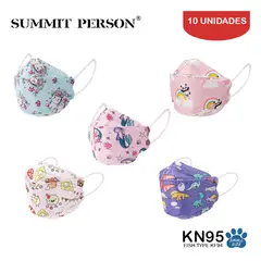 SUMMIT PERSON - Mascarilla KN95 Fish Type NIÑA MIX caja10und