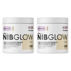 NIBRAY - Colageno con Resveratrol Biotina Zinc Pack 2 Potes NibGlow Premium