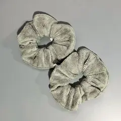 SANTOS RIZOS - Scrunchie de Microfibra para secar el cabello - Plata