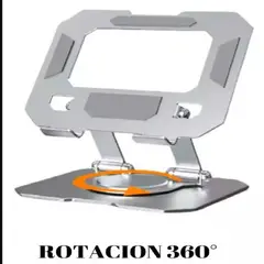 SEISA - Soporte para tablet Plegable giratorio de 360 Portatil Base Aluminio.