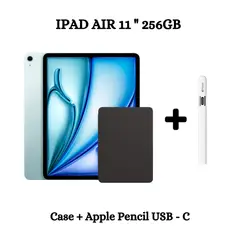 APPLE - IPad Air 11 Wifi Chip M2 256GB - Blue + Case + Pencil USB - C