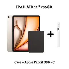 APPLE - IPad Air 11 Wifi Chip M2 256GB - Starlight + Case + Pencil USB - C.