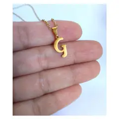 OEM - Collar Mujer Letra G Inicial Fino Acero Inoxidable x Navidad