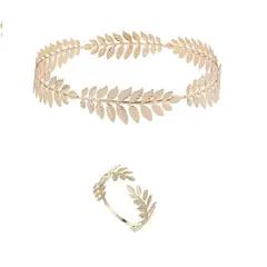GENERICO - Set corona y pulsera dorada diosa griega disfraz Halloween