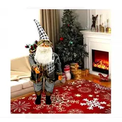 GENERICO - PAPA NOEL 95 CM MUSICAL ESTATICO TRAJE GRIS A1