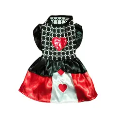 GENERICO - Disfraz Halloween Reina de Corazones perros y gatos talla 1