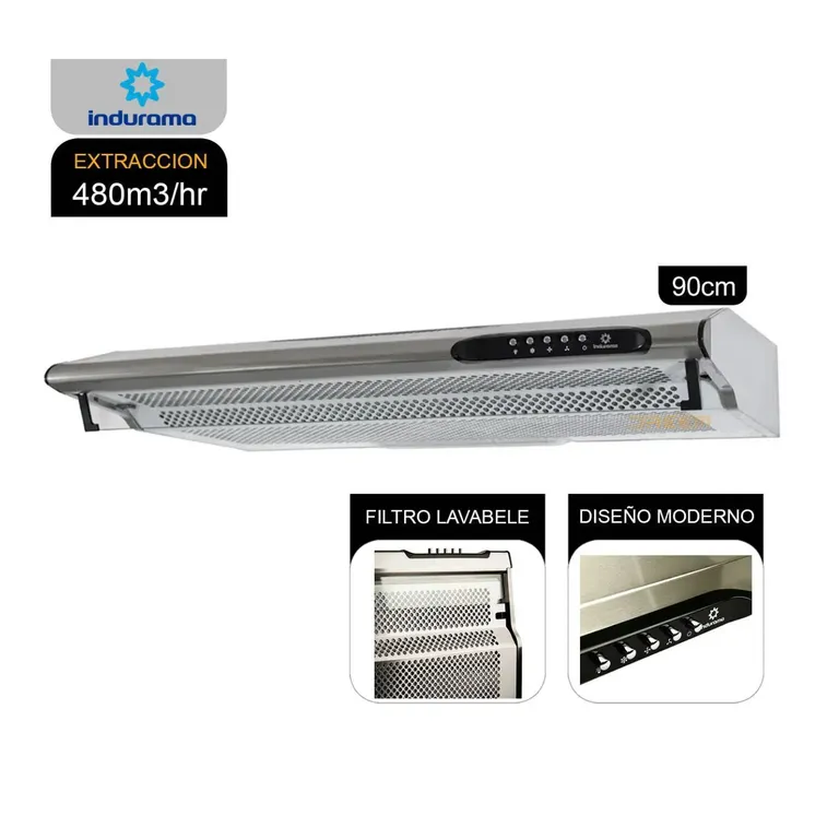 CAMPANA EXTRACTORA DE 90cm. DE 3V. CEI-902CRP