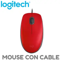 LOGITECH - MOUSE M110 SILENCIOSO CON CABLE USB ROJO