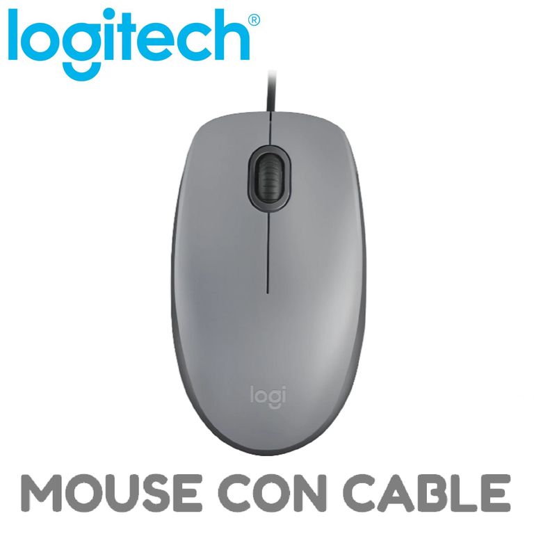 MOUSE M110 SILENCIOSO CON CABLE USB GRIS MEDIO