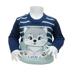 GENERICO - Chompa Algodón - Hilo - lobo Azul