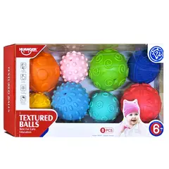 GENERICO - Set 8 Pelotas Sensoriales Texturas Para Bebé