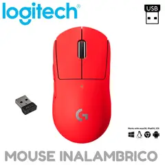LOGITECH - MOUSE G PRO X SUPERLIGHT INALAMBRICO LIGHTSPEED HERO 25K ROJO