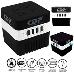 CDP - ESTABILIZADOR RU-AVR604I 600VA/300W 4 SALIDAS 4 PORT USB