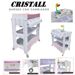 GENERICO - Bañera Con Cambiador Cristall Con Regadera-Rosa