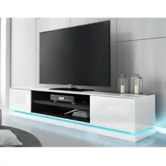 TU MESITA - Mesa Para TV Moderna Santy con LED color Blanco