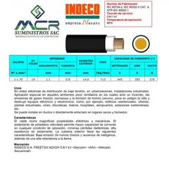 INDECO - CABLE ELECTRICO 70MM LIBRE DE HALOGENO N2XOH UNIPOLAR X METRO