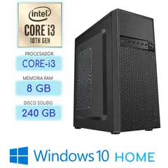 INTEL - Computadora CPU CORE i3-10100 RAM 8GB SSD 240Gb Windows 10 PC 10maGen
