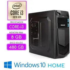 INTEL - Computadora CPU CORE i3-10100 RAM 8GB SSD 480Gb Windows 10 PC 10maGen